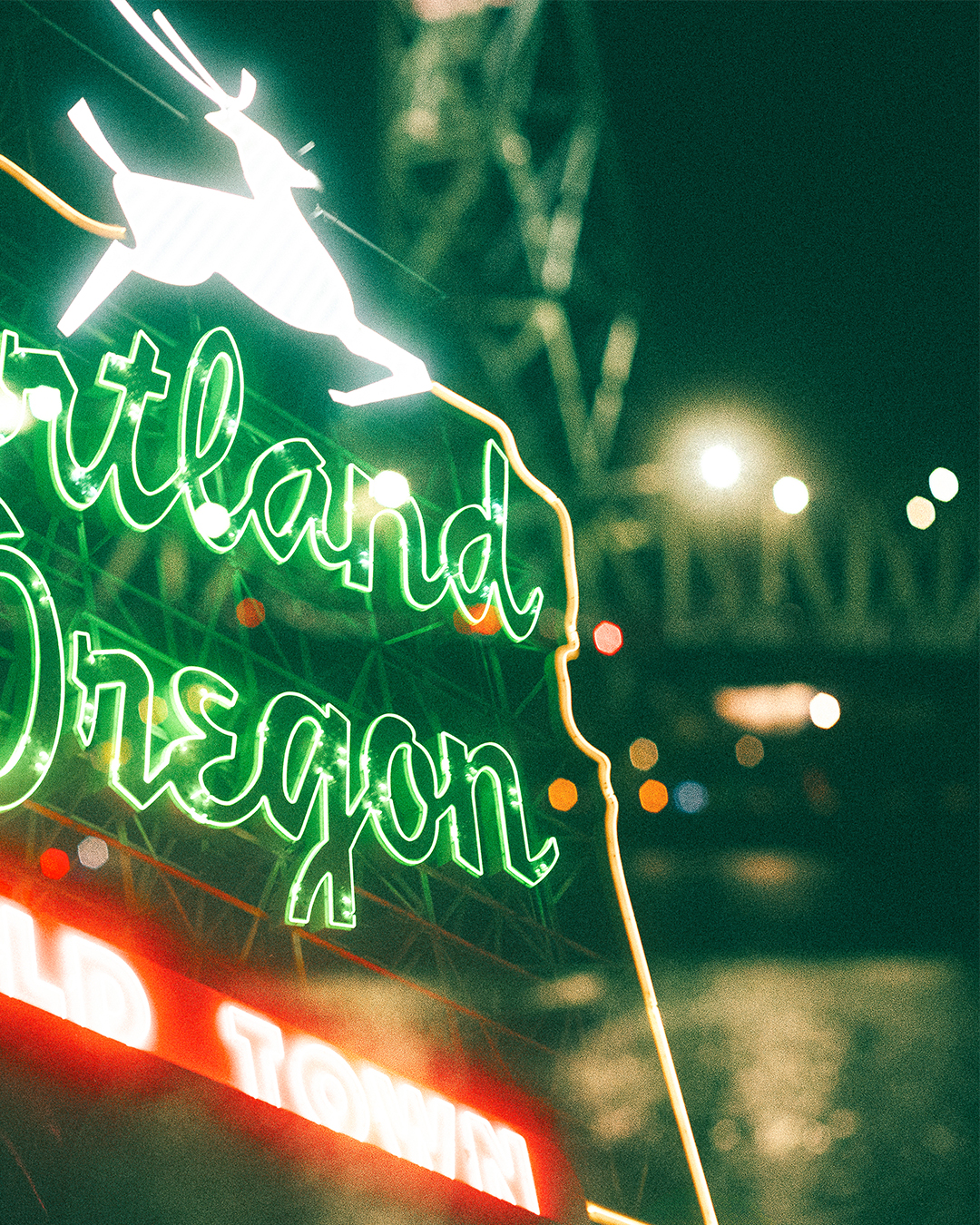 Cinematic Night Portraits in Portland: Red Light, Neon, and Double Exposures — photograph 2 of 20